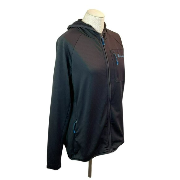 Cotopaxi Hooded Full-Zip Jacket Waffle Texture Mens Large Turquoise Logo And Pul - Picture 3 of 10